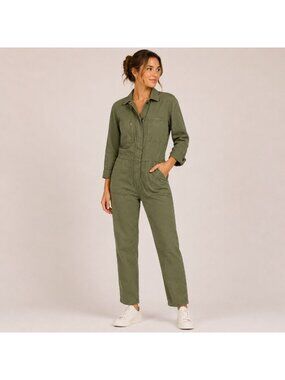 Outerknown Olive Green Utility Jumpsuit